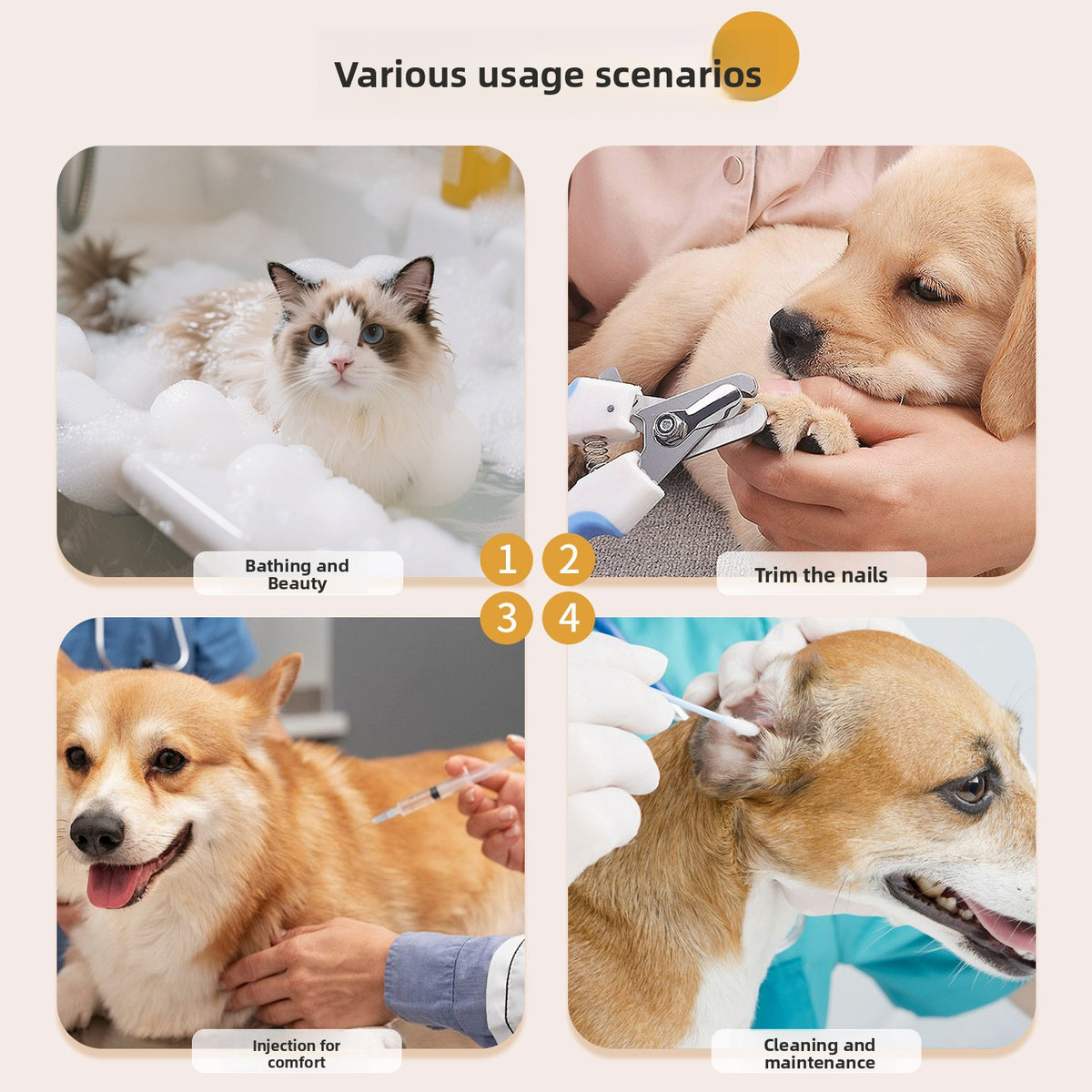 Mesa plegable para el baño y aseo de mascotas